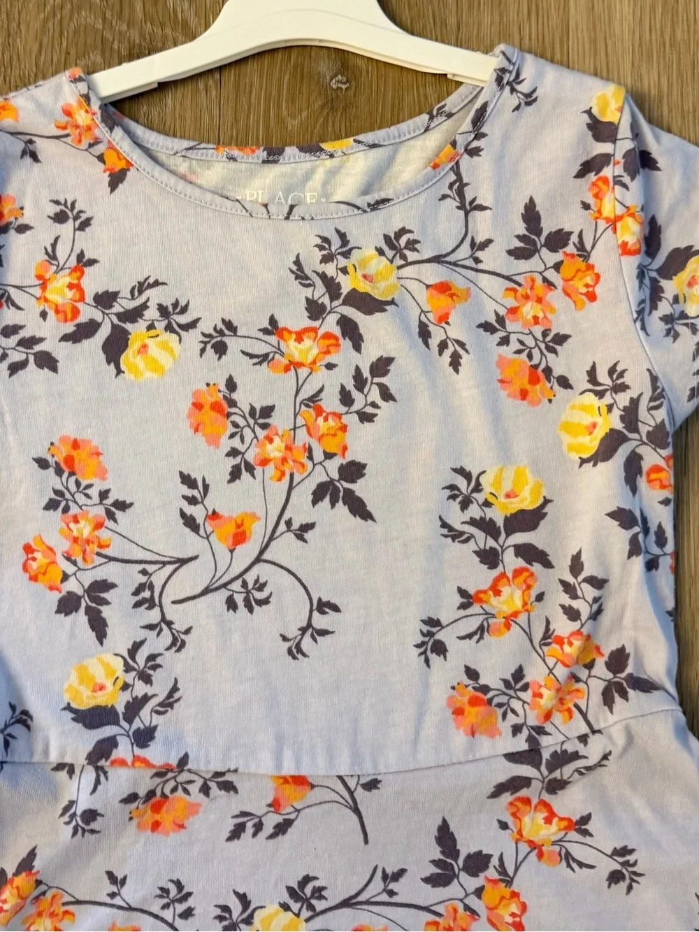Children Place Girl's Size 7/8 Lavender Casual Dress With Floral Pattern